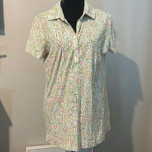 Lily Pulitzer large 3/4 button down  F